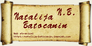 Natalija Batoćanin vizit kartica
